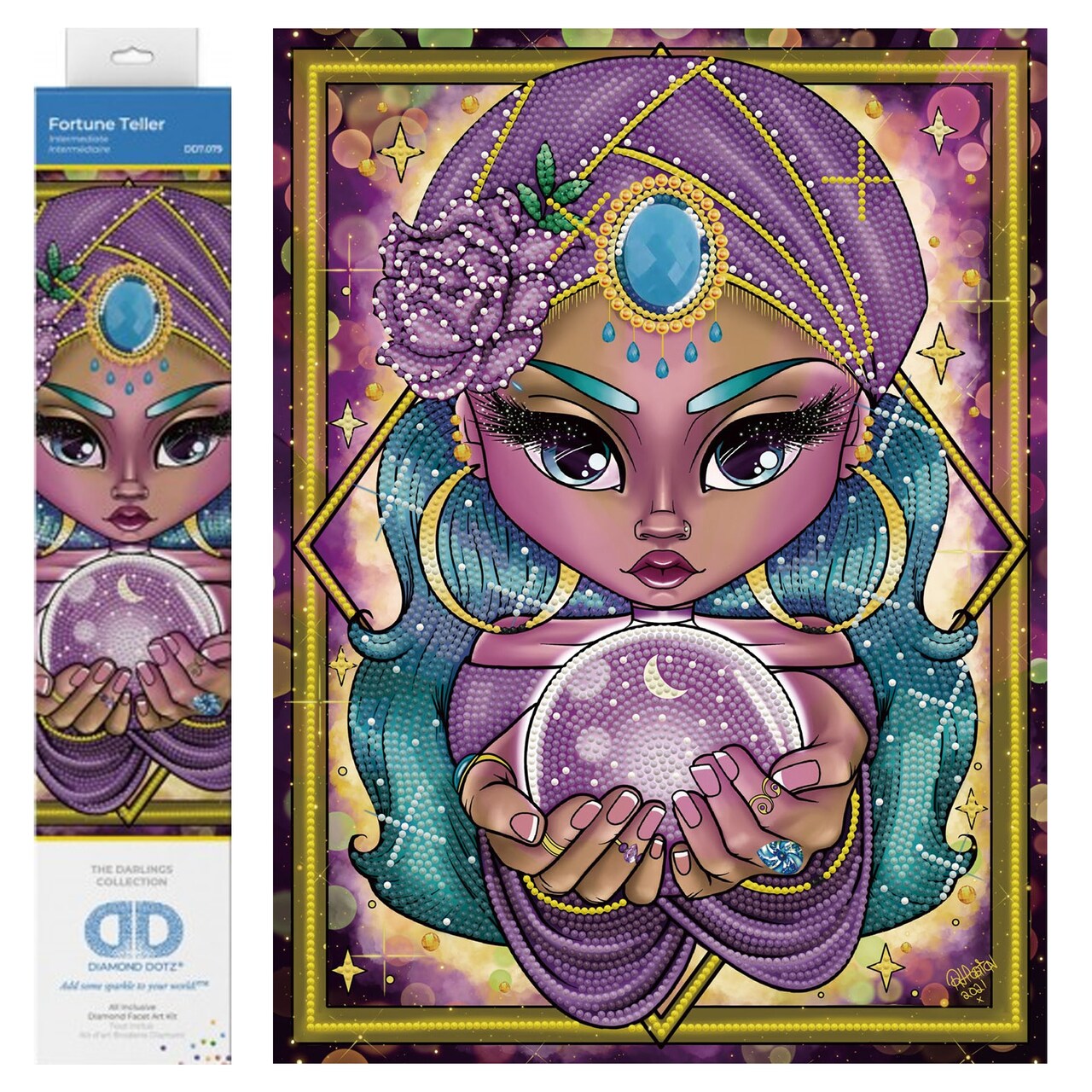 Diamond Dotz Fortune Teller Women Diamond Painting Kits for Adults - Diamond Art Kits a Relaxing Creative Craft Kit with Dotz Gems 15.8x11.8